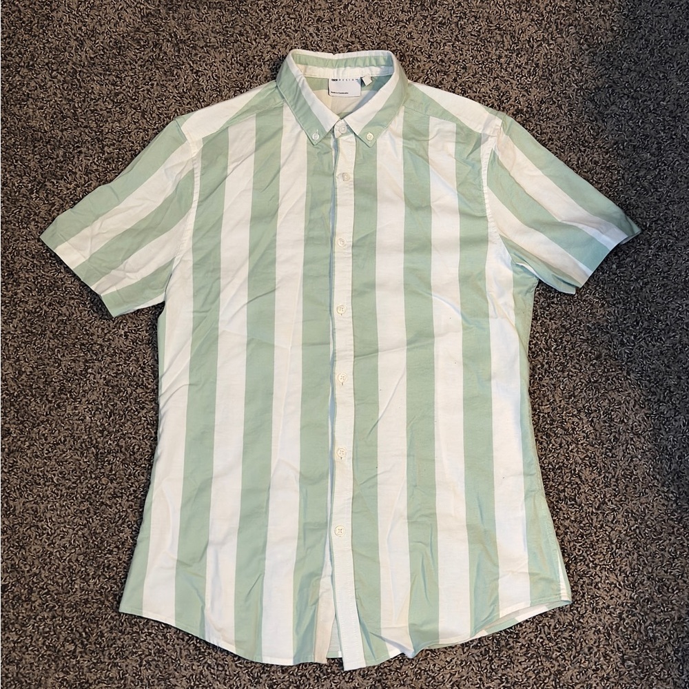 ASOS Lime Green & White Dress Shirt - Small